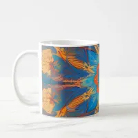 Radiant Mandala: Vibrant Symmetrical Fantasy Art Coffee Mug