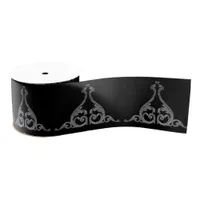 Elegant Goth Swirl Design Grosgrain Ribbon