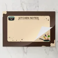 Brown Beige Kitchen Notes Cartoon Drawings Paper Pad