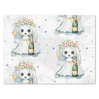 Whimsical Ghost Bride with Champagne  Tissue Paper