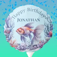 Fancy Fish Under the Sea Personalized Birthday Balloon
