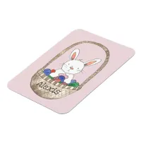 Easter Bunny in Egg Basket Add Your Name Magnet
