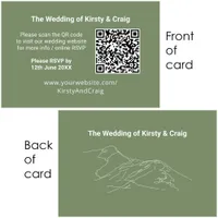 100 pk Sage Green Catbells QR Web RSVP Cards