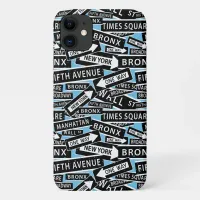 New York Street Names Blue Patterned iPhone 11 Case