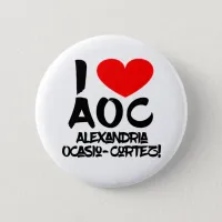 I Heart AOC | I Love A.O.C. | Ocasio-Cortez Button