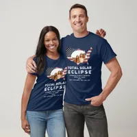 American Total Solar Eclipse 2024 USA Flag Photo T-Shirt