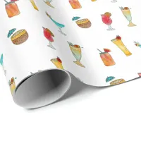 Summer Cocktail Drinks Patterned Wrapping Paper