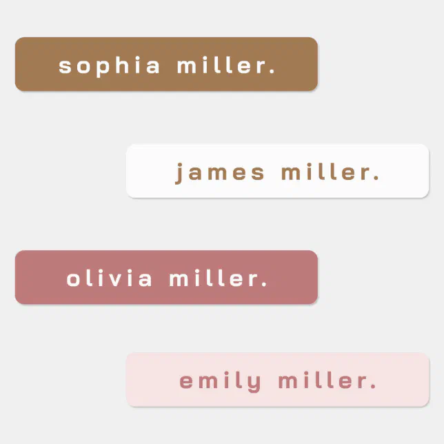 Simple Boho Rainbow Waterproof Name Labels