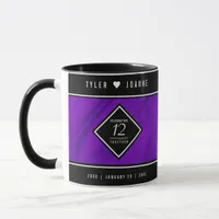 Elegant 12th Silk Wedding Anniversary Celebration Mug