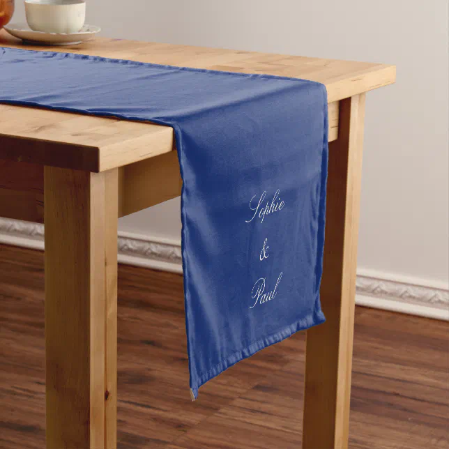 Elegant Dark Blue Wedding Table Runner