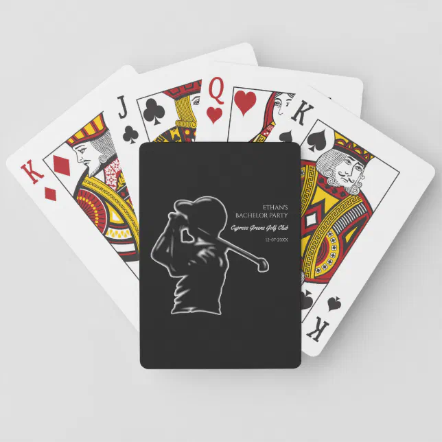 Golfer Bachelor Party Golf outing Classic Stylish Poker Cards