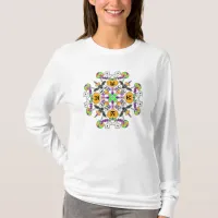 Halloween Mandala Ghosts, Pumpkins, Bats and Skull T-Shirt