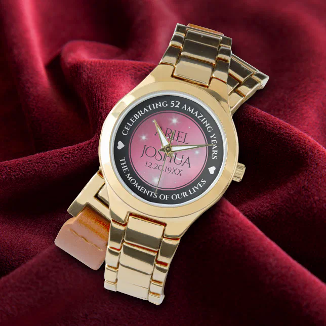 Elegant 52nd Star Ruby Wedding Anniversary Watch