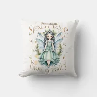 Sparkle Like a Fairy Throw Pillow