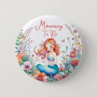 Mommy To Be Mermaid Baby Shower  Button