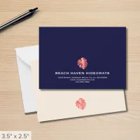 Elegant Monstera Leaf Corporate Note Card