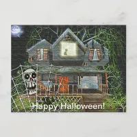 Halloween Haunted House Postcard