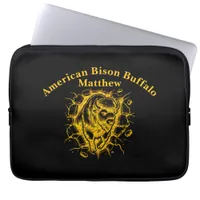 Bison Bursting Through a Wall Laptop Sleeve