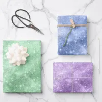 Glitter and Shine Green/Blue/Violet ID671 Wrapping Paper Sheets