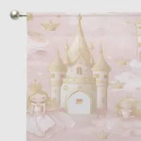  Princess and Castle Pink ID1053 Sheer Curtains