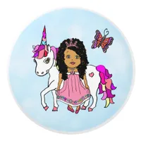 Ethnic Princess and Unicorn Ceramic Knob