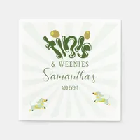 Green Weenies & Tinis Funny Martini Birthday Party Napkins