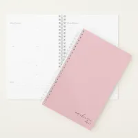 Elegant Blush Pink Simple Minimalist Personalized Planner