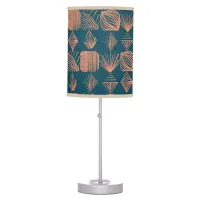 Bold Caribbean Tribal Mudcloth: Teal, Coral Throw Table Lamp