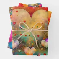 Pretty Vintage Hearts Valentine's Day Wrapping Paper Sheets