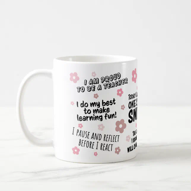 Teacher Daily Affirmations, Motivational Teacher Coffee Mug