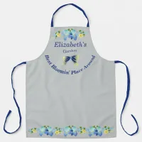 Yellow Buttercups and Blue Iris Apron