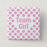 "Team Girl" White Polka Dot Gender Prediction Button