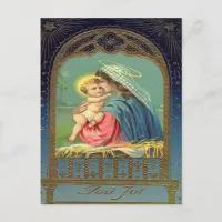 Vintage Madonna and Child Christmas Holiday Postcard