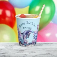 Dolphin Under the Sea Personalized Birthday Paper Cups