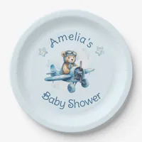 Sweet Little Boy on the Way Baby Shower Paper Plates