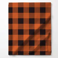 Orange and Black Buffalo Plaid Pattern Fabric