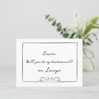 Timeless Swan Aesthetic Bridesmaid Proposal Card