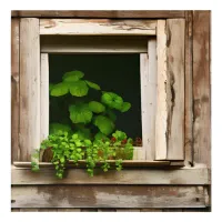 Pretty Plants in Rustic Window