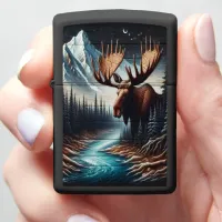 Moose & Mountain Night Zippo Lighter