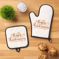 Happy Thanksgiving Oven Mitt & Pot Holder Set