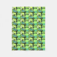 Green Emerald Lime Jade Modern Abstract Fleece Blanket