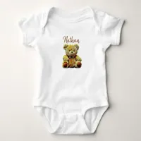 Personalized Teddy Bear Baby Bodysuit