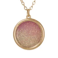 Rose Gold Glitter Round Necklace