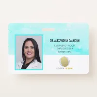 Blue Picture Logo Doctor Nurse Hospital Staff ID Badge