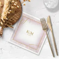 Fine Lines Gold Abstract Wedding V3 Mauve ID867 Napkins