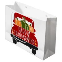 Thanksgiving Truck Large Gift Bag