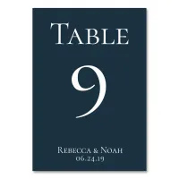 Simple Minimalist Elegant Understated Text Wedding Table Number