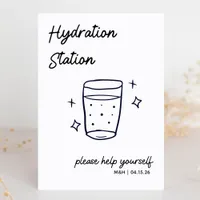 Whimsical Sketch Wedding Hydration Station Sign