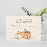 "I Found My BOO" Fun Halloween Bridesmaid Proposal Card