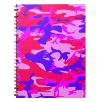 Bright Pink and Blue Camouflage Notebook